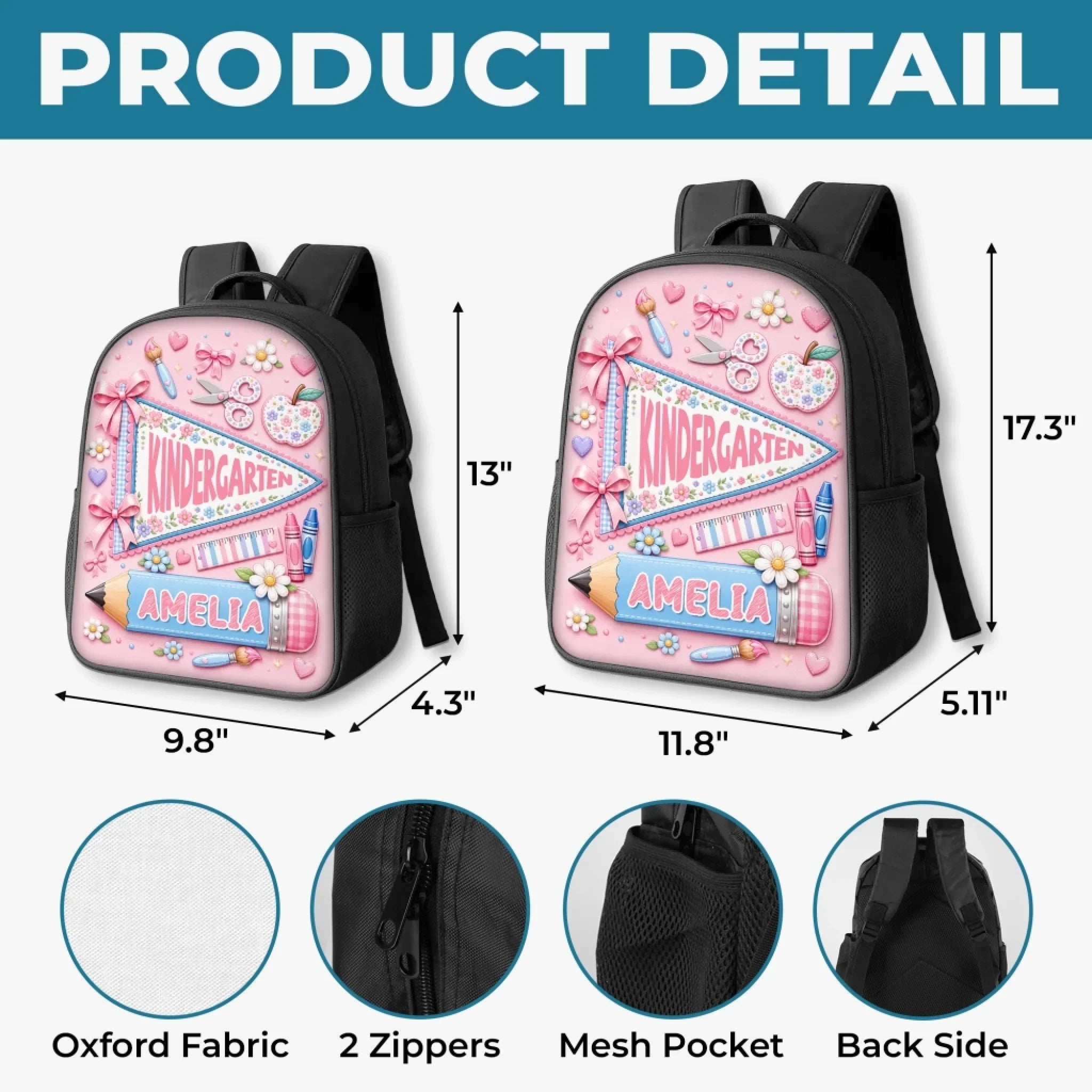 Custom Kids Front Printed Backpack - Personalized Back To School Gifts For Kids - Big Dreams Start In Small Classrooms