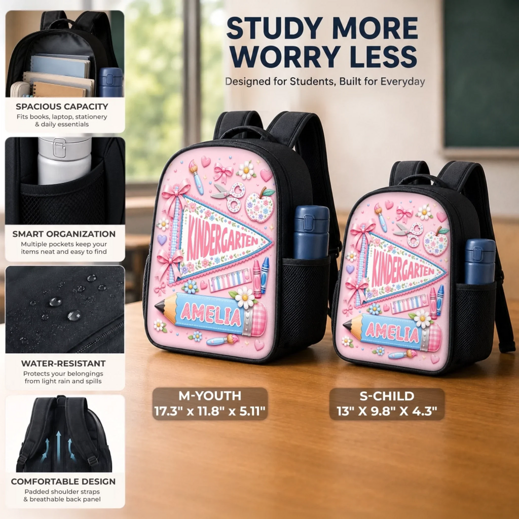Custom Kids Front Printed Backpack - Personalized Back To School Gifts For Kids - Big Dreams Start In Small Classrooms