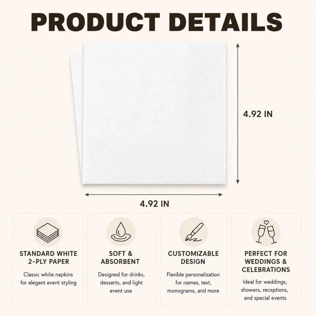 Custom Photo Cocktail Napkins - Personalized Birthday Party Favor Gifts For Guests, Adults - Celebrate Every Moment