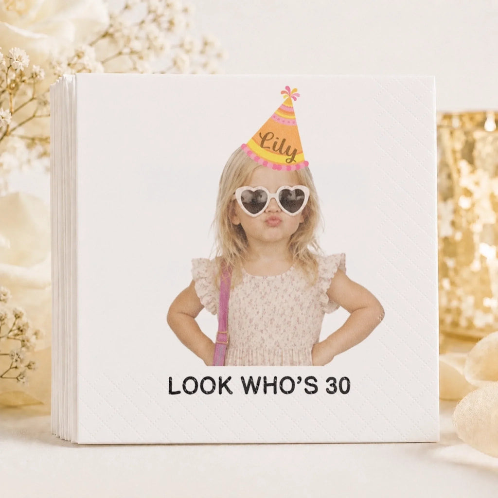 Custom Photo Cocktail Napkins - Personalized Birthday Party Favor Gifts For Guests, Adults - Celebrate Every Moment
