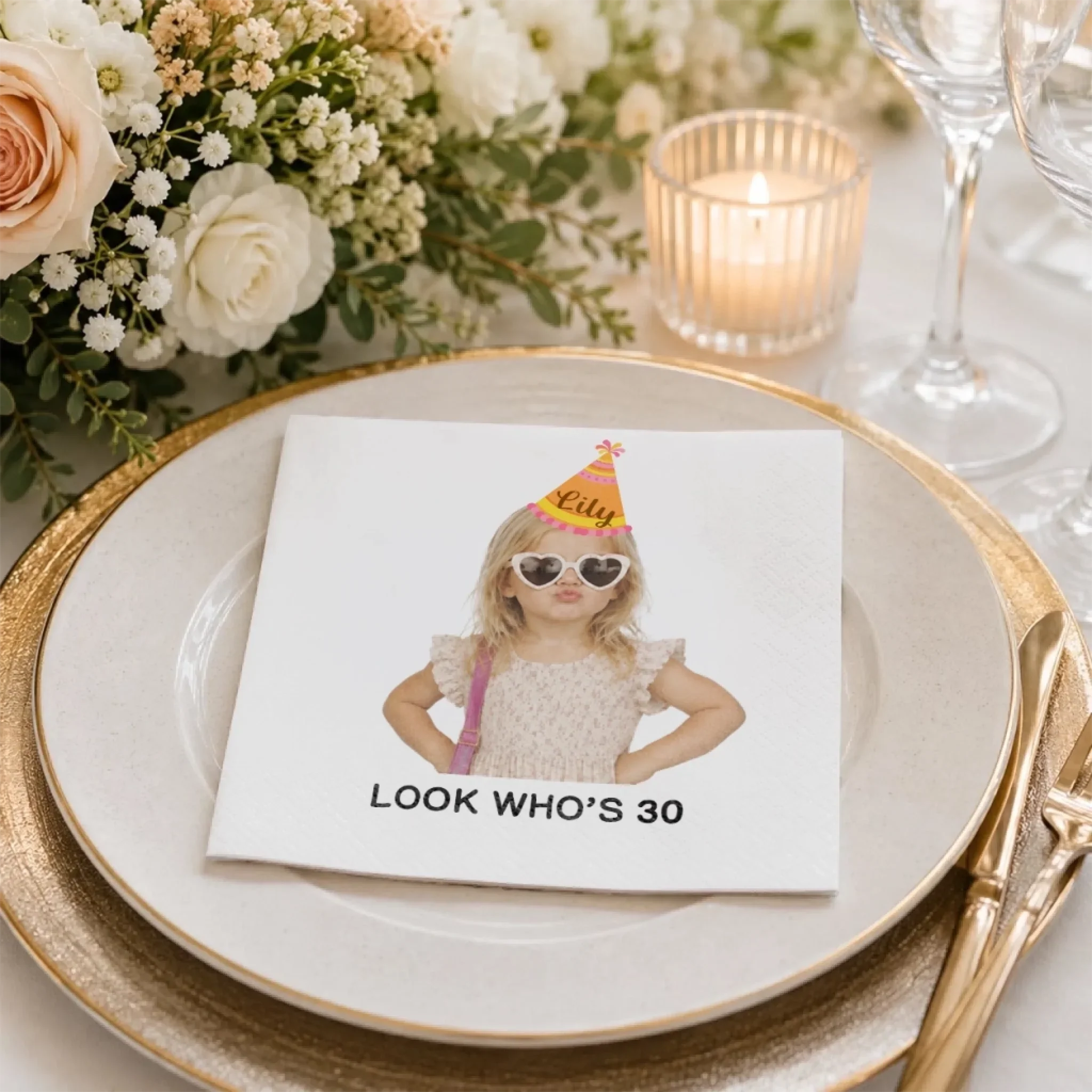 Custom Photo Cocktail Napkins - Personalized Birthday Party Favor Gifts For Guests, Adults - Celebrate Every Moment