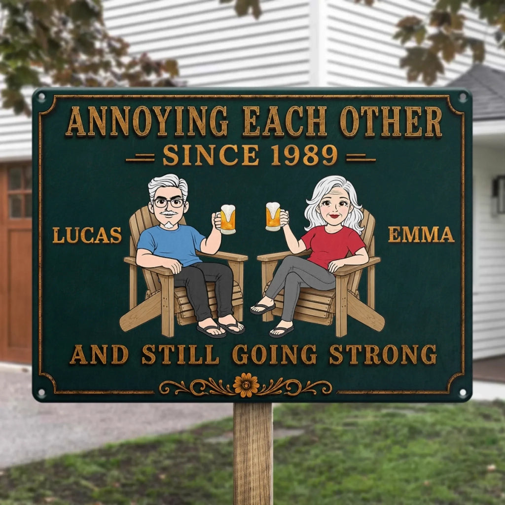 Custom Home Decor Metal Sign - Personalized  Anniversary Wedding Gifts For Husband And Wife, Him And Her - Crazy Love That Lasts Forever