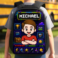 Custom Kids Front Printed Backpack - Personalized Back To School Gifts For Kids - Press Start For A Great School Year