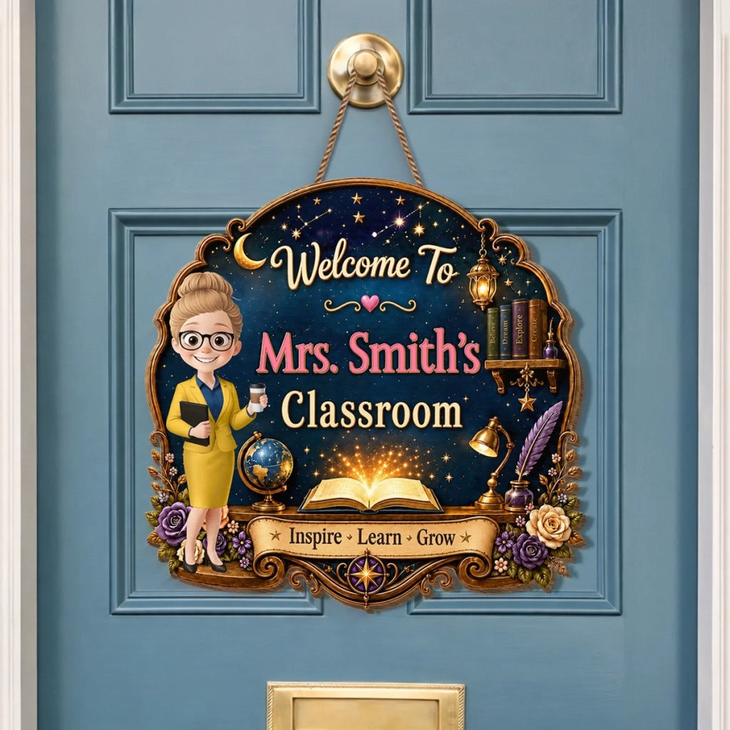 Custom Classroom Decor Wood Sign - Personalized Back To School Gifts For Teachers - Best Teacher, Best Classroom Ever