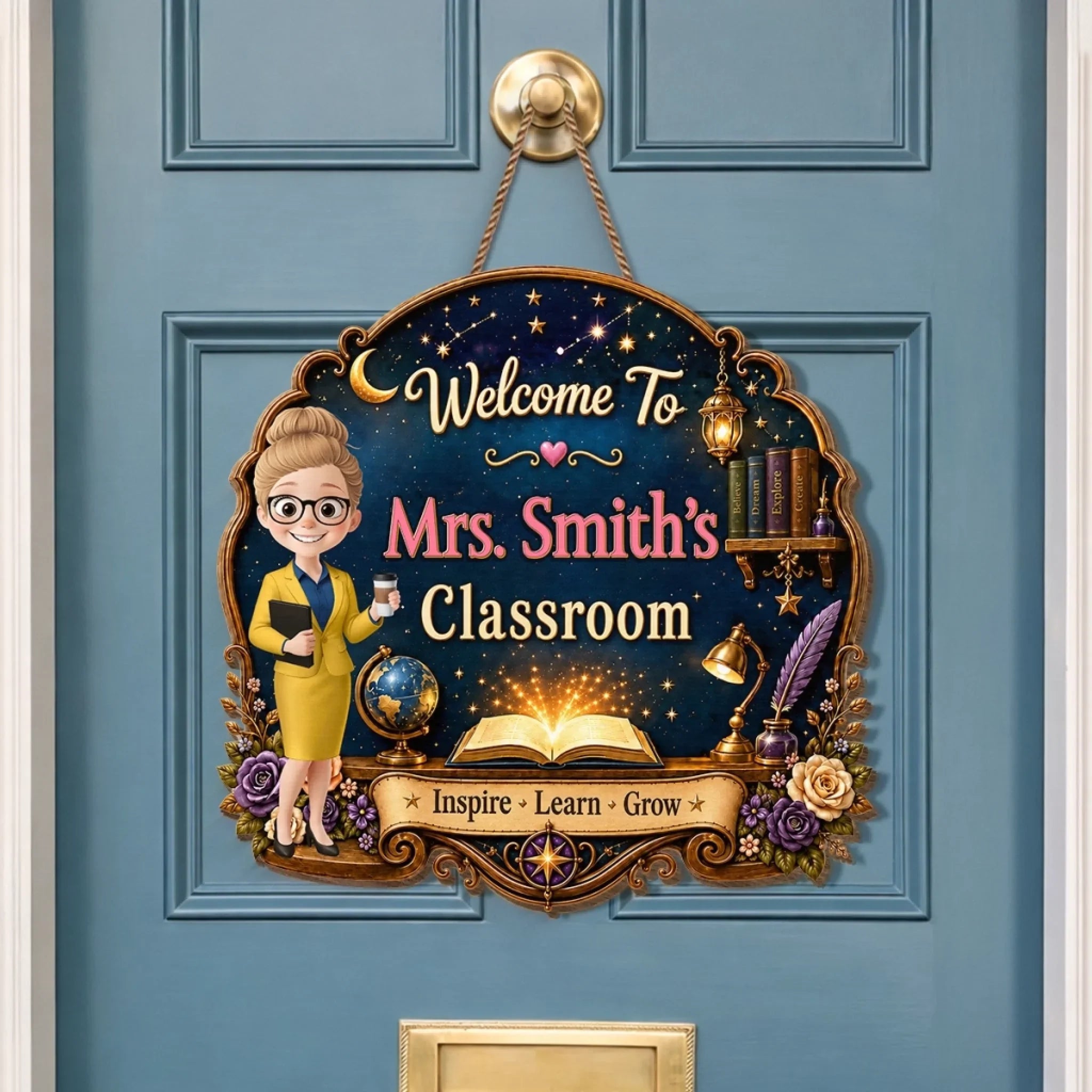 Custom Classroom Decor Wood Sign - Personalized Back To School Gifts For Teachers - Best Teacher, Best Classroom Ever