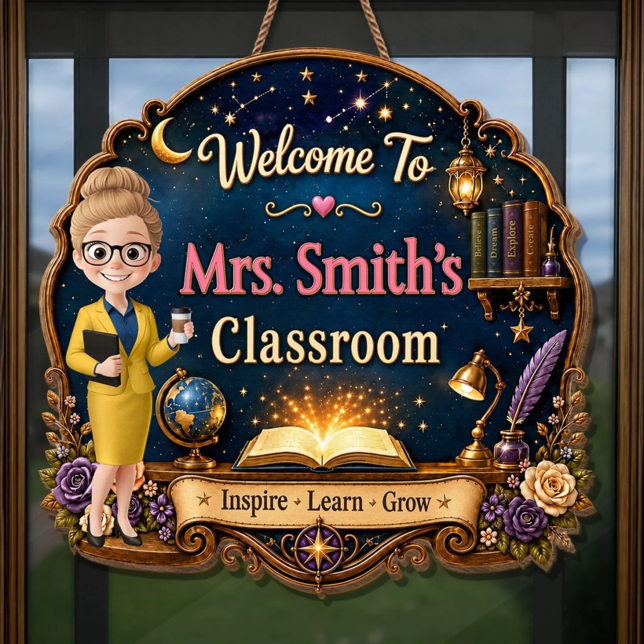 Custom Classroom Decor Wood Sign - Personalized Back To School Gifts For Teachers - Best Teacher, Best Classroom Ever