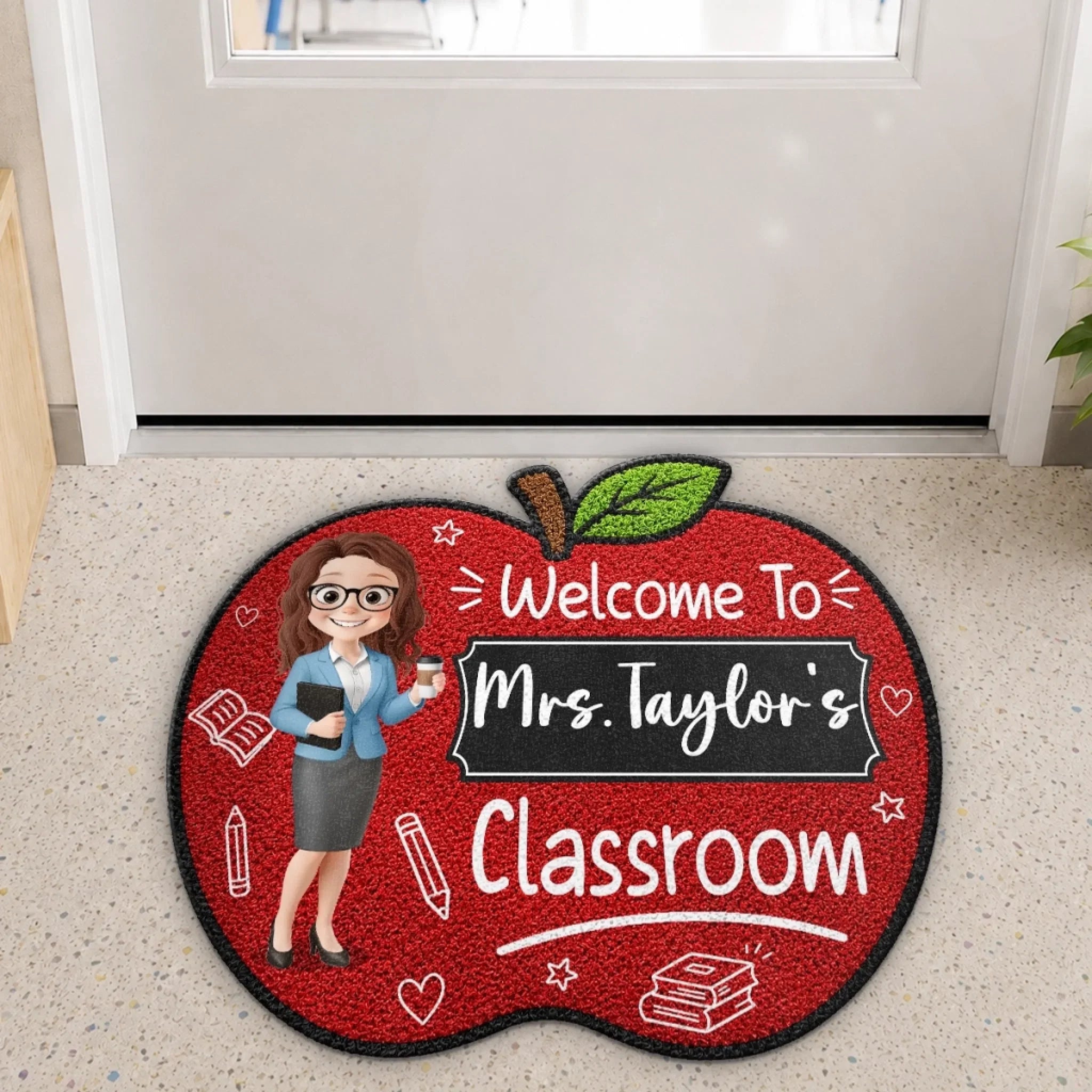 Custom Shaped Doormat - Personalized Teacher Appreciation, Back To School Gifts For Teachers - Teaching With Love
