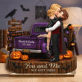 Custom 2-Layered Wooden Plaque - Personalized Halloween Decor, Anniversary Wedding Gifts For Husband And Wife, Him And Her - Trick Or Treat, Darling