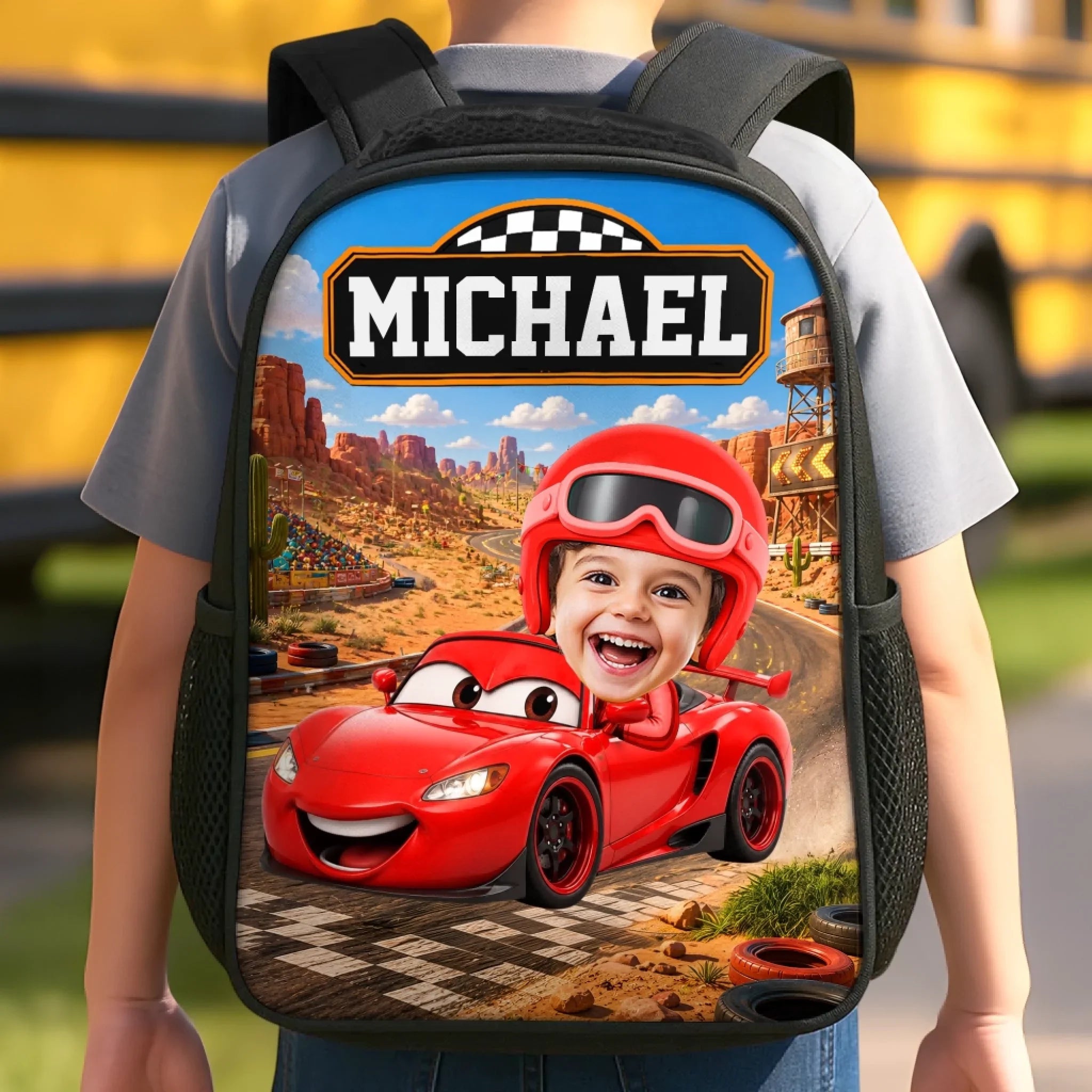 Custom Photo Kids Front Printed Backpack - Personalized Back To School Gifts For Kids - Cruising Into Adventure