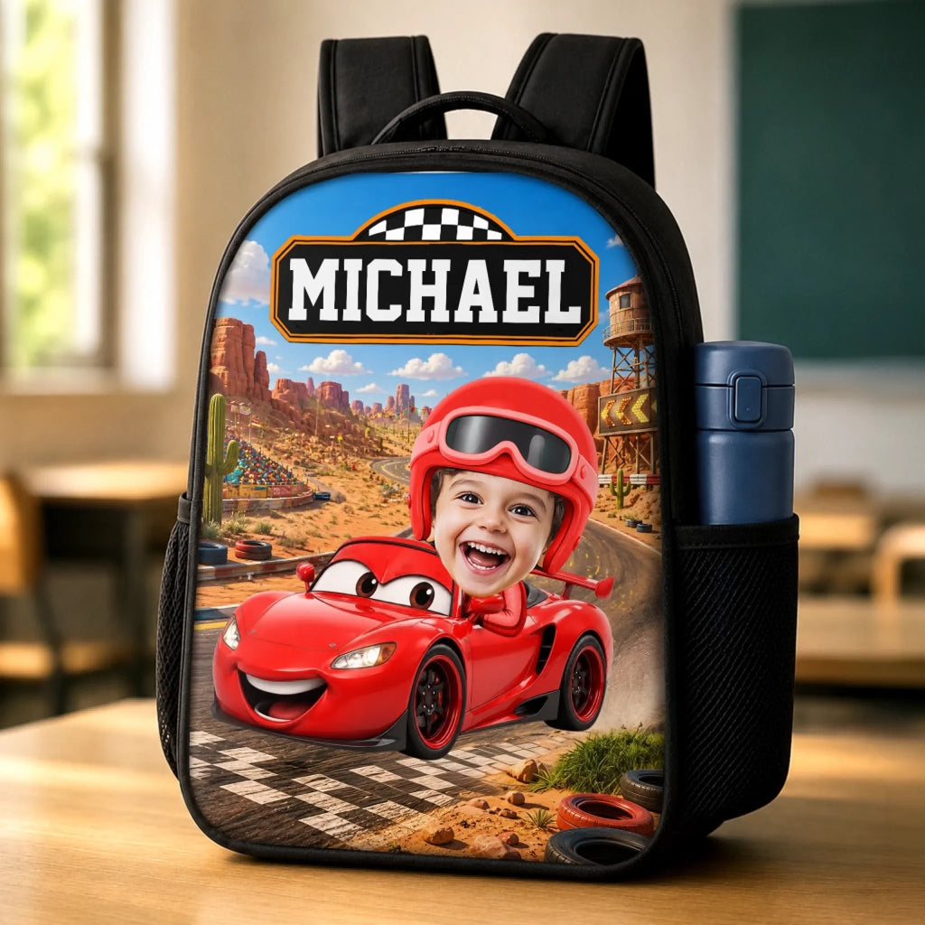 Custom Photo Kids Front Printed Backpack - Personalized Back To School Gifts For Kids - Cruising Into Adventure