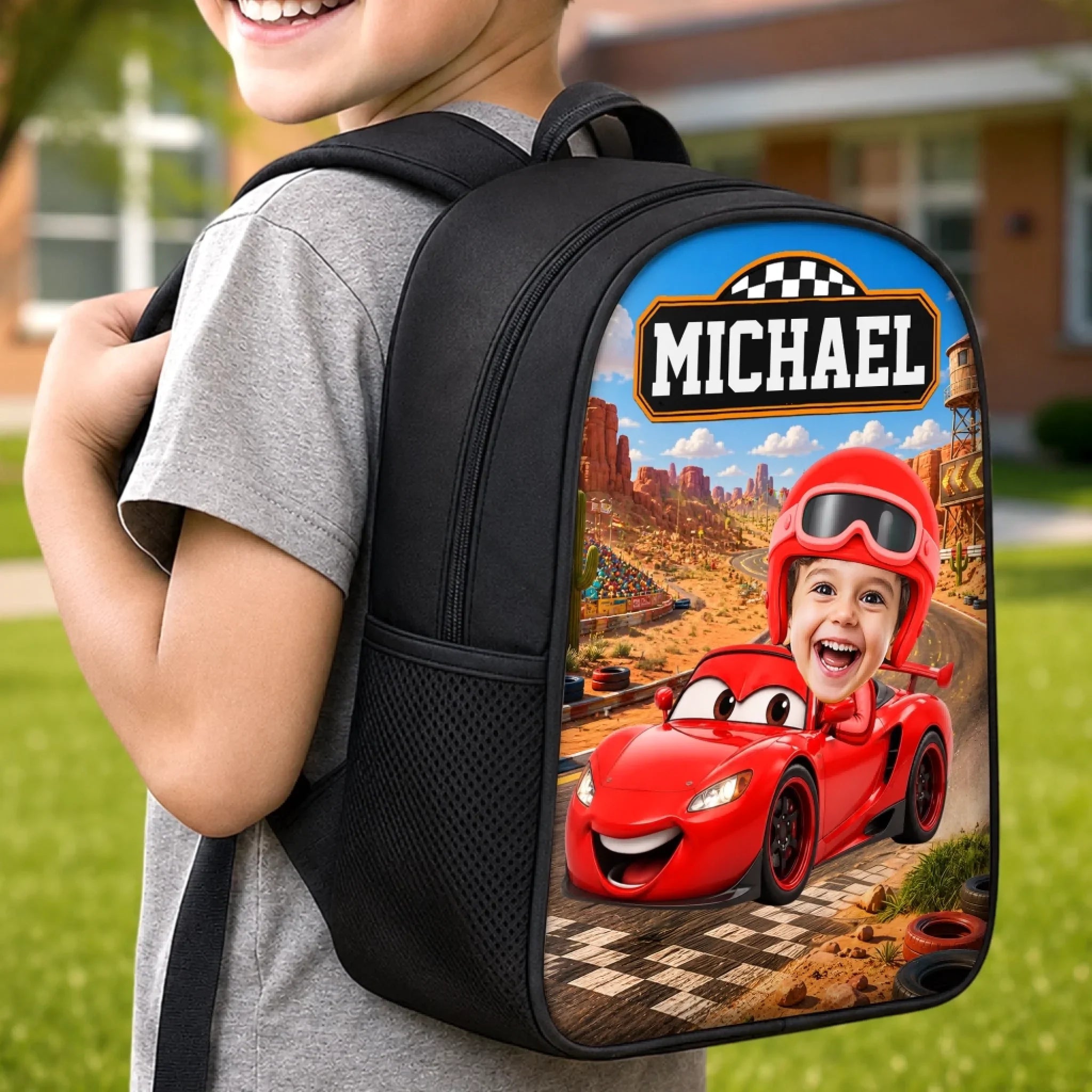 Custom Photo Kids Front Printed Backpack - Personalized Back To School Gifts For Kids - Cruising Into Adventure