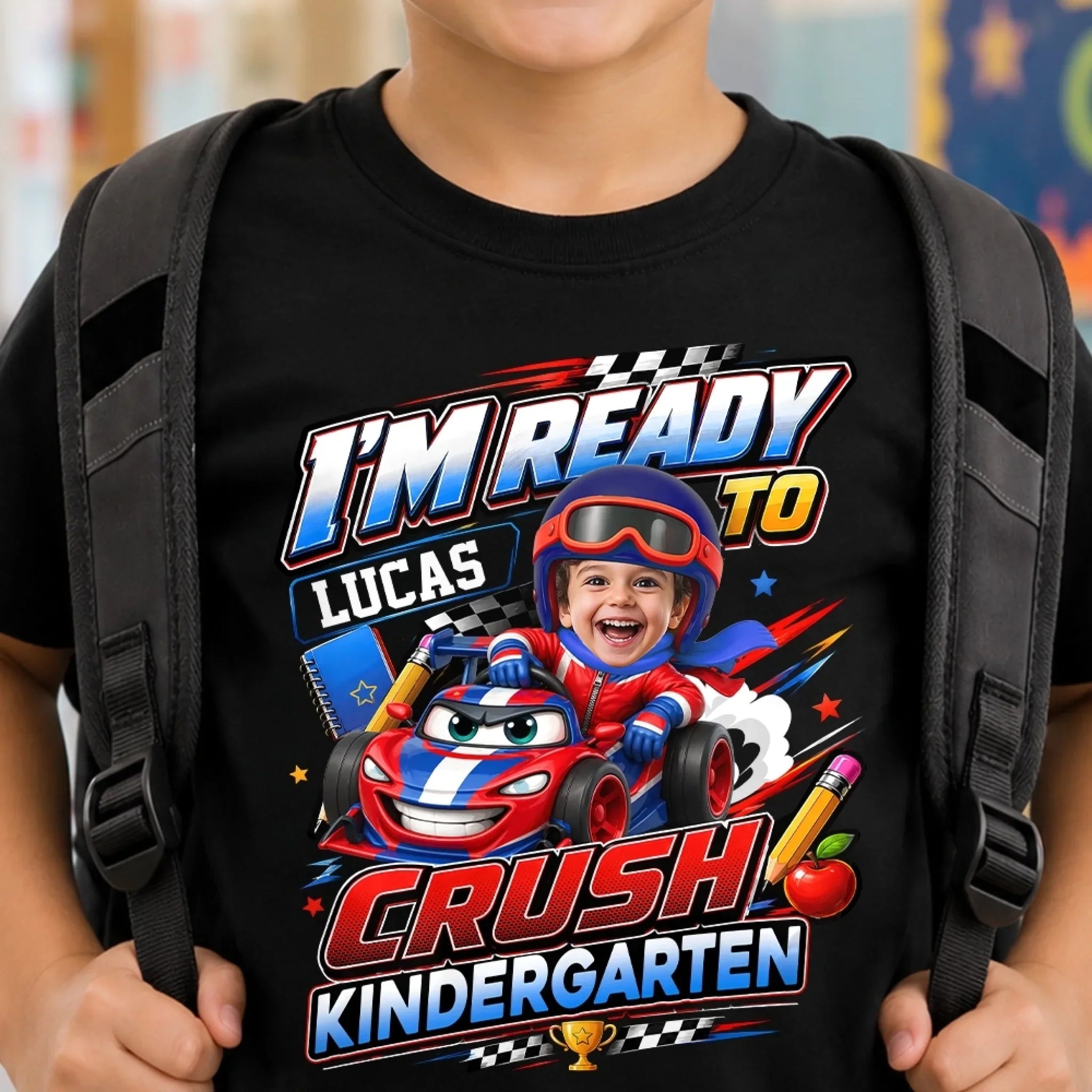 Custom Photo Youth T-shirt - Personalized Back To School Gifts For Kids - Road To Fun