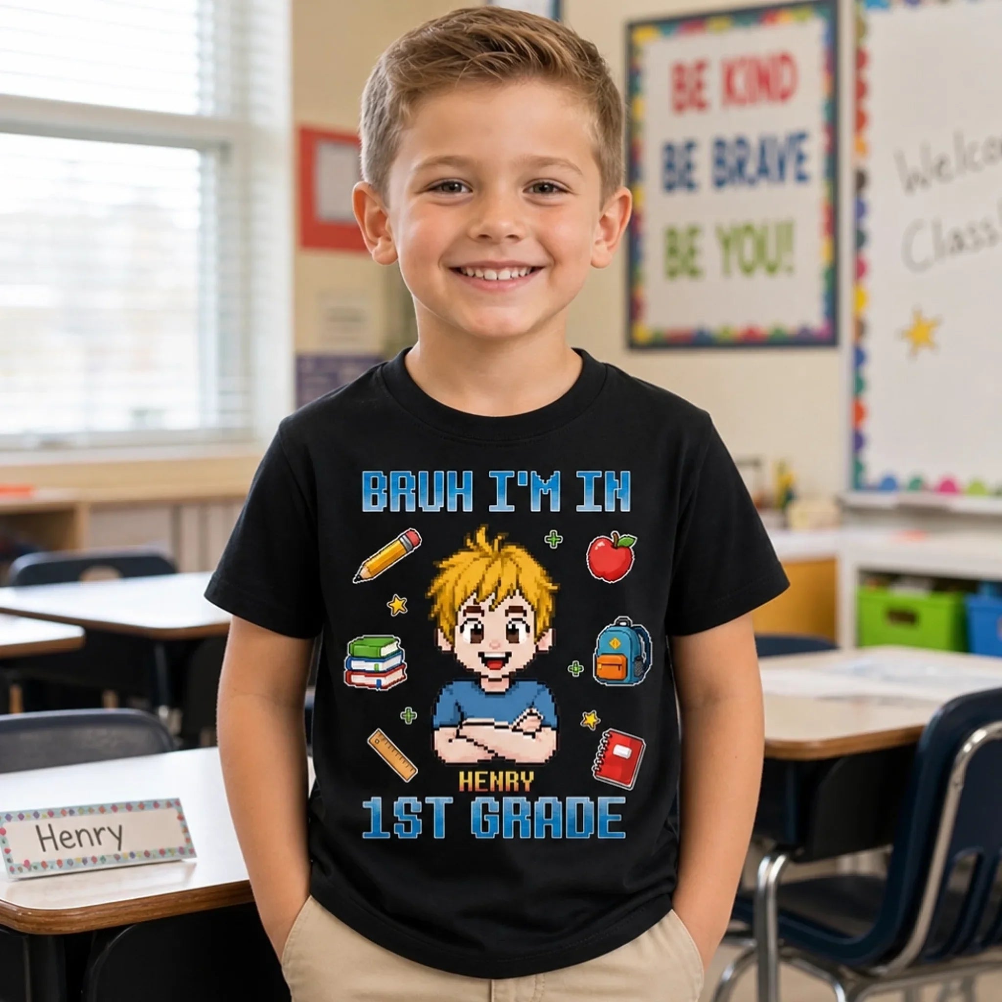 Custom Youth T-shirt - Personalized Back To School Gifts For Kids - Power Up