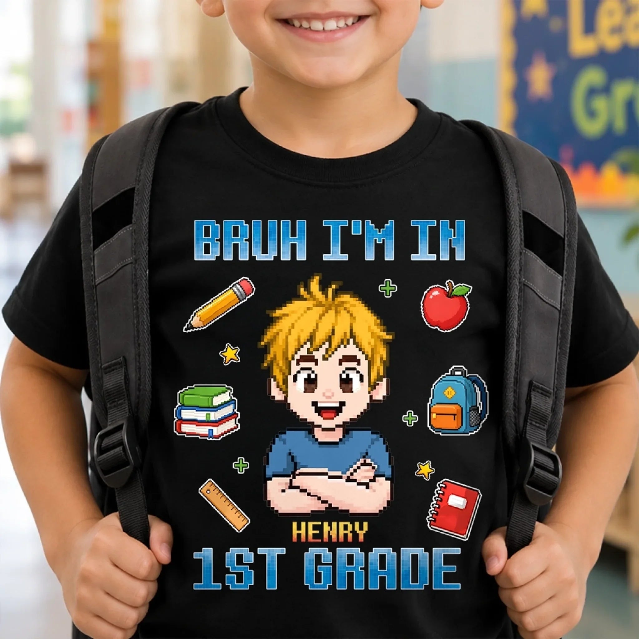 Custom Youth T-shirt - Personalized Back To School Gifts For Kids - Power Up