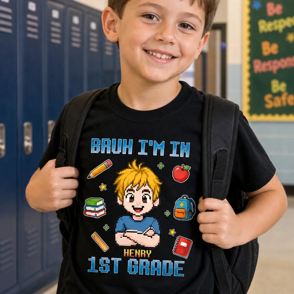 Custom Youth T-shirt - Personalized Back To School Gifts For Kids - Power Up
