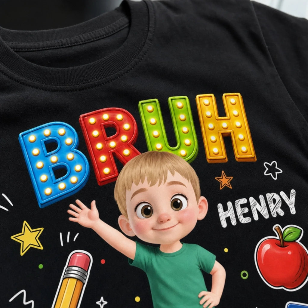 Custom Photo Youth T-shirt - Personalized Back To School Gifts For Kids - Ready To Explore