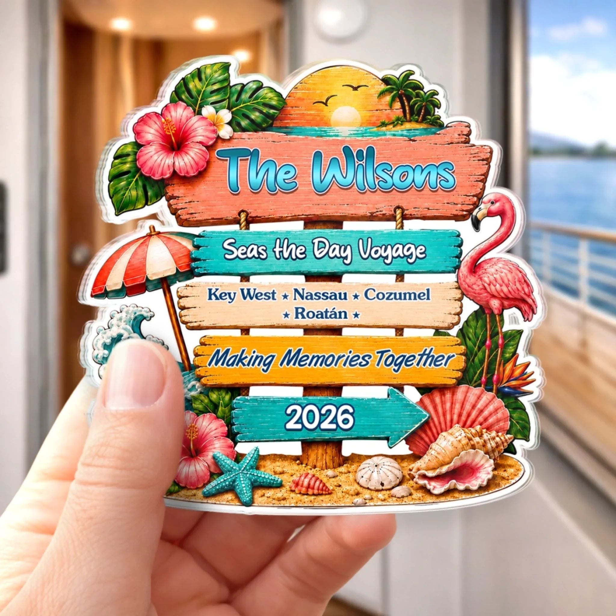 Custom Cruise Ship Door Magnet - Personalized Summer Vacation And Travel Gifts For Mom, Dad, Brother, Sister - Life Is Better On Cruise Mode