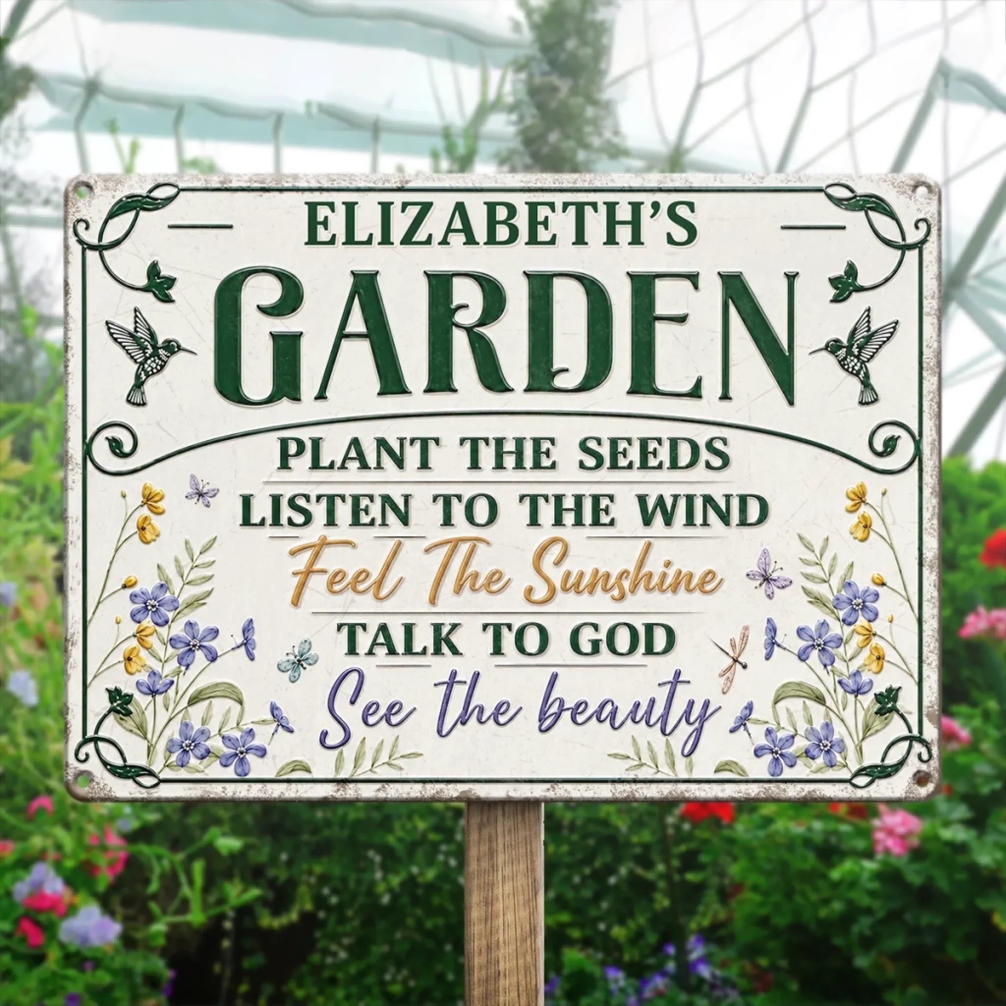 Custom Home Decor Metal Sign - Personalized  Birthday Garden Gifts For Gardeners - Planting Smiles, Growing Happiness