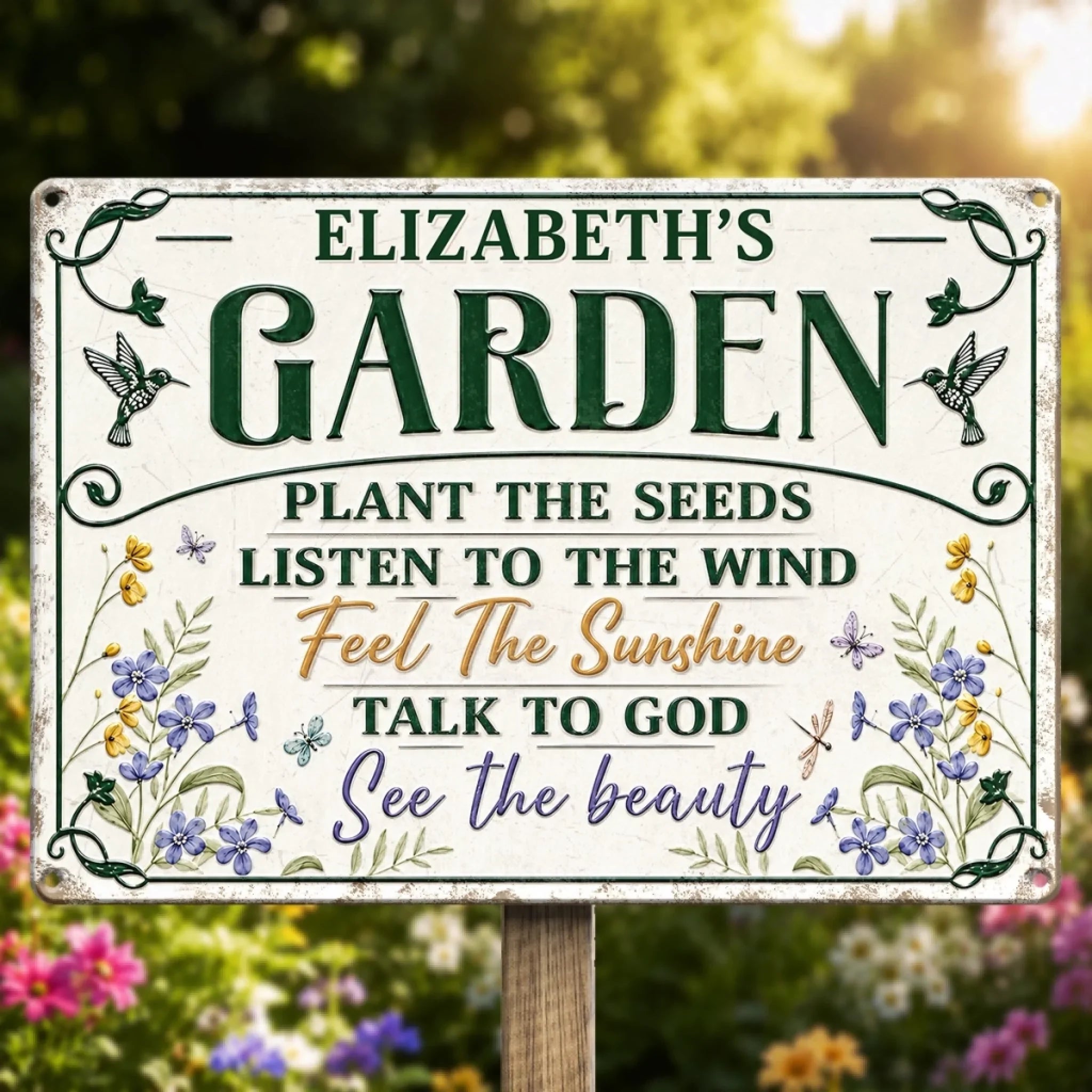 Custom Home Decor Metal Sign - Personalized  Birthday Garden Gifts For Gardeners - Planting Smiles, Growing Happiness