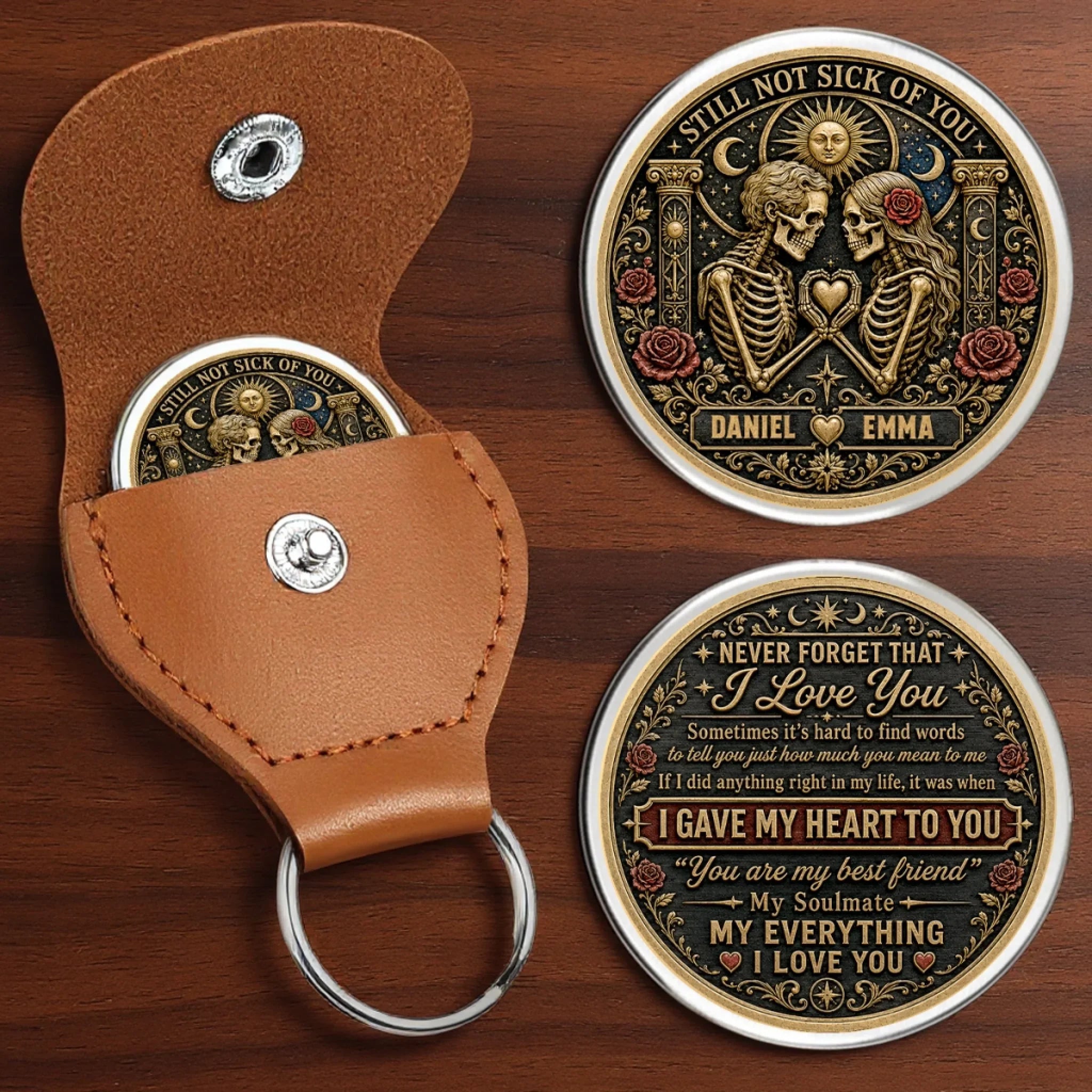 Custom Skeleton Pocket Hug - Personalized Anniversary Wedding Gifts For Husband And Wife, Him And Her - Two Hearts One Bond