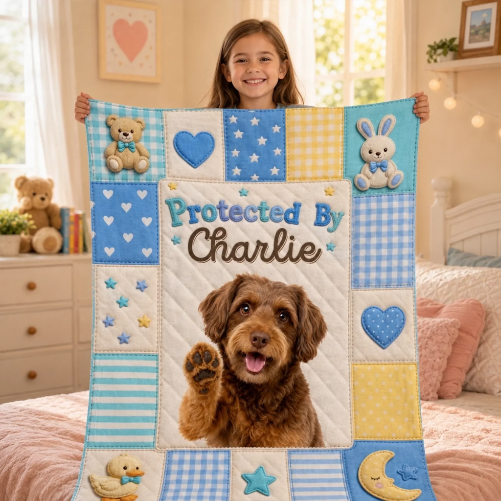 Custom Photo Blanket - Personalized Baby Shower, Gender Reveal Gifts For New Moms, New Dads, New Parents, Dog Cat Lovers - Our Pack Just Got Cuter