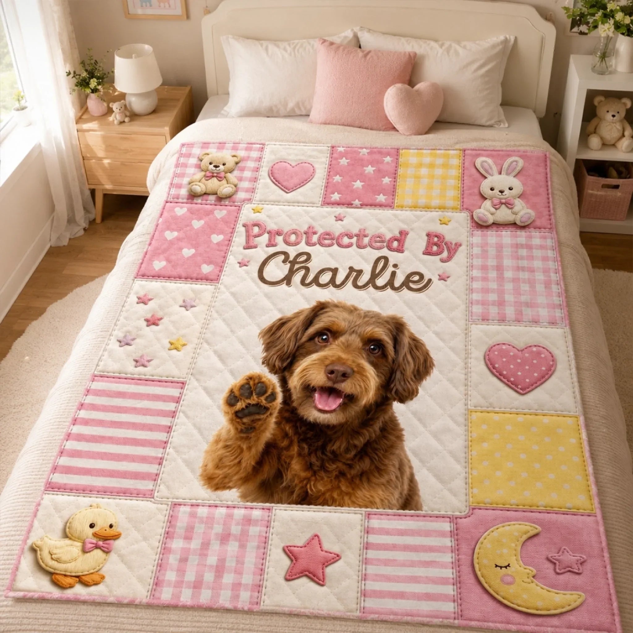 Custom Photo Blanket - Personalized Baby Shower, Gender Reveal Gifts For New Moms, New Dads, New Parents, Dog Cat Lovers - Our Pack Just Got Cuter