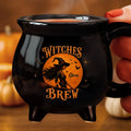 Custom Witchy 12oz Ceramic Cauldron Coffee Mug - Personalized Halloween Gifts For Witch, Wife, Daughter, Besties, Sisters, Granddaughter, Grandma, Mom, Yourself - Purrfectly Witchy Cat Mood