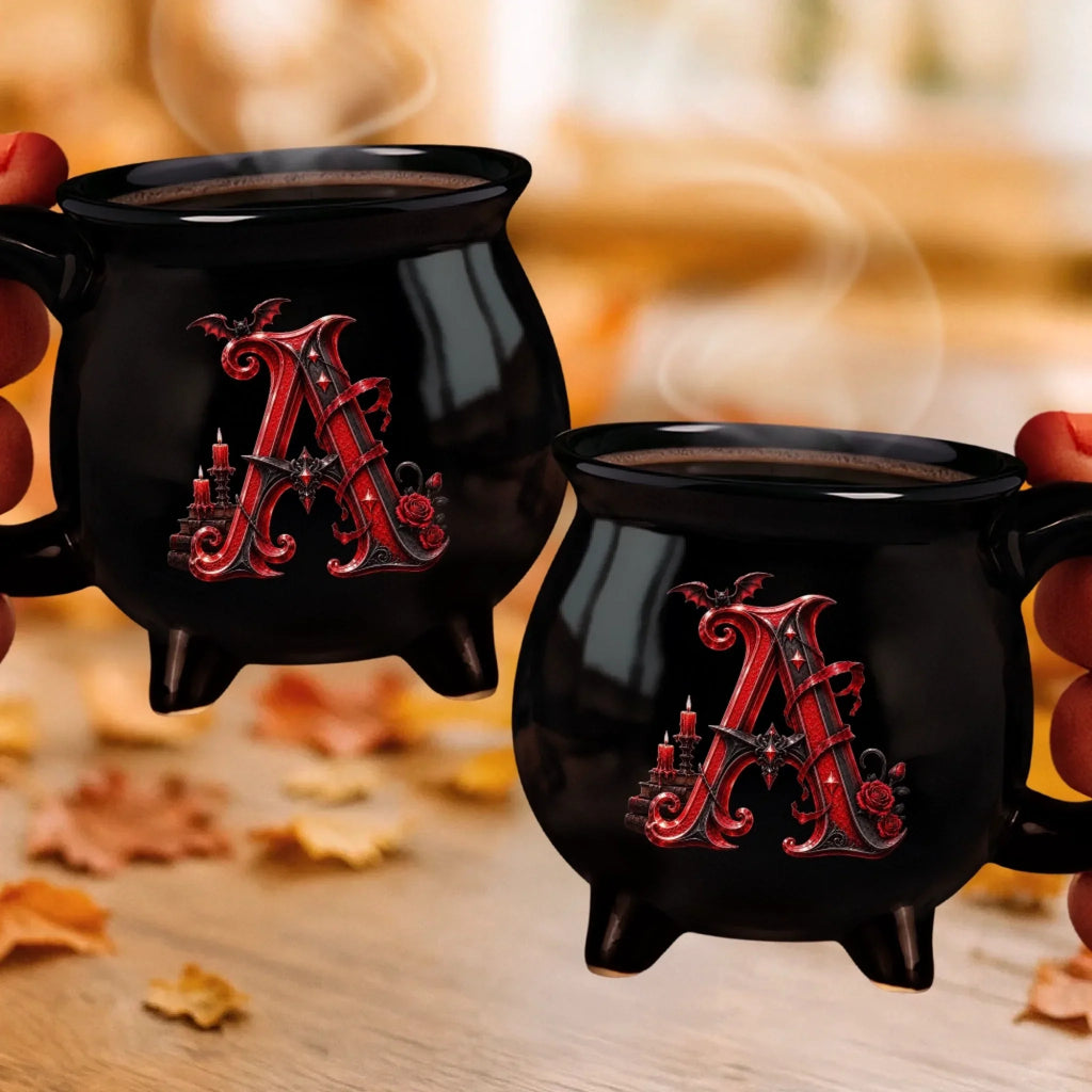 Custom 12oz Ceramic Cauldron Coffee Mug - Personalized Halloween Gifts For Wife, Daughter, Besties, Sisters, Granddaughter, Grandma, Mom, Yourself - Witchy Season Starts Here
