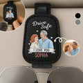Custom Photo Leather Car Visor - Personalized Anniversary Wedding Gifts For Husband And Wife, Him And Her - Always Take Me