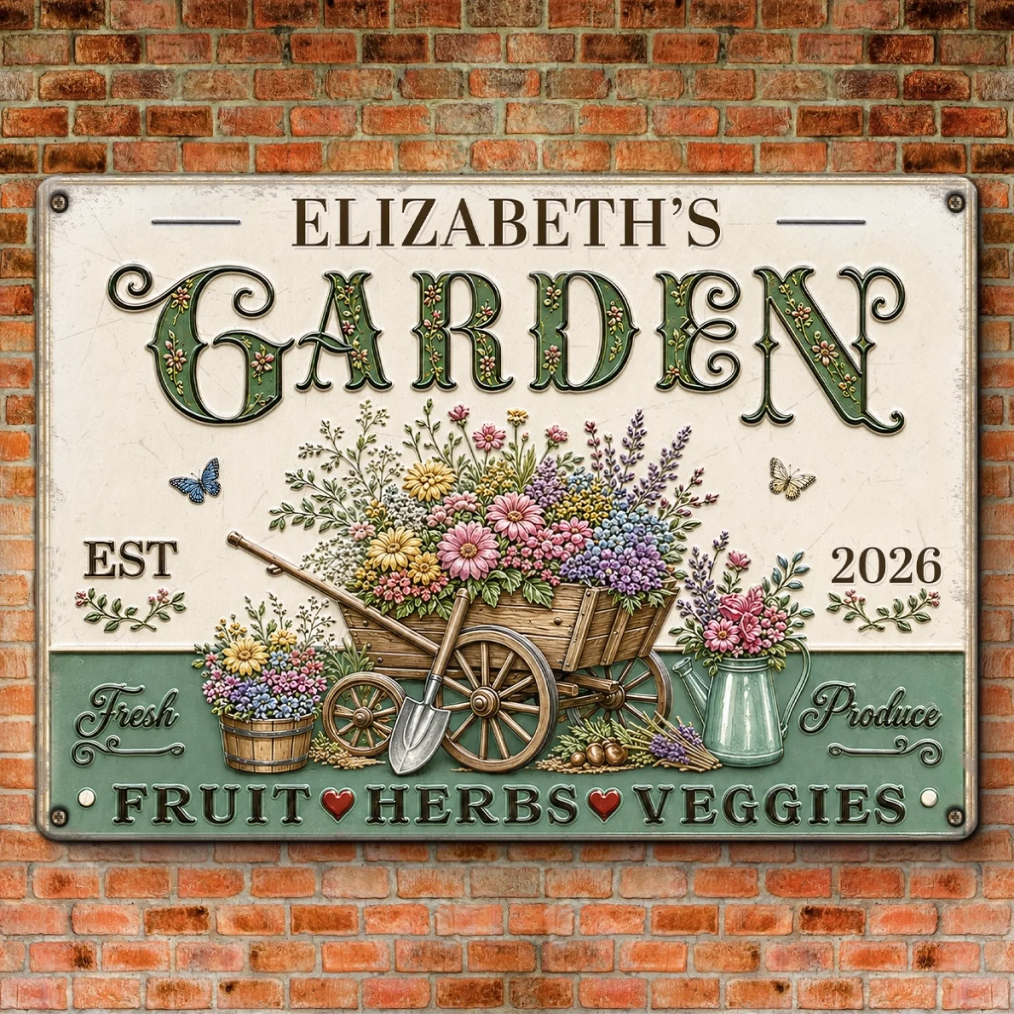 Custom Home Decor Metal Sign - Personalized  Birthday Garden Gifts For Gardeners - Plants Bring Peace
