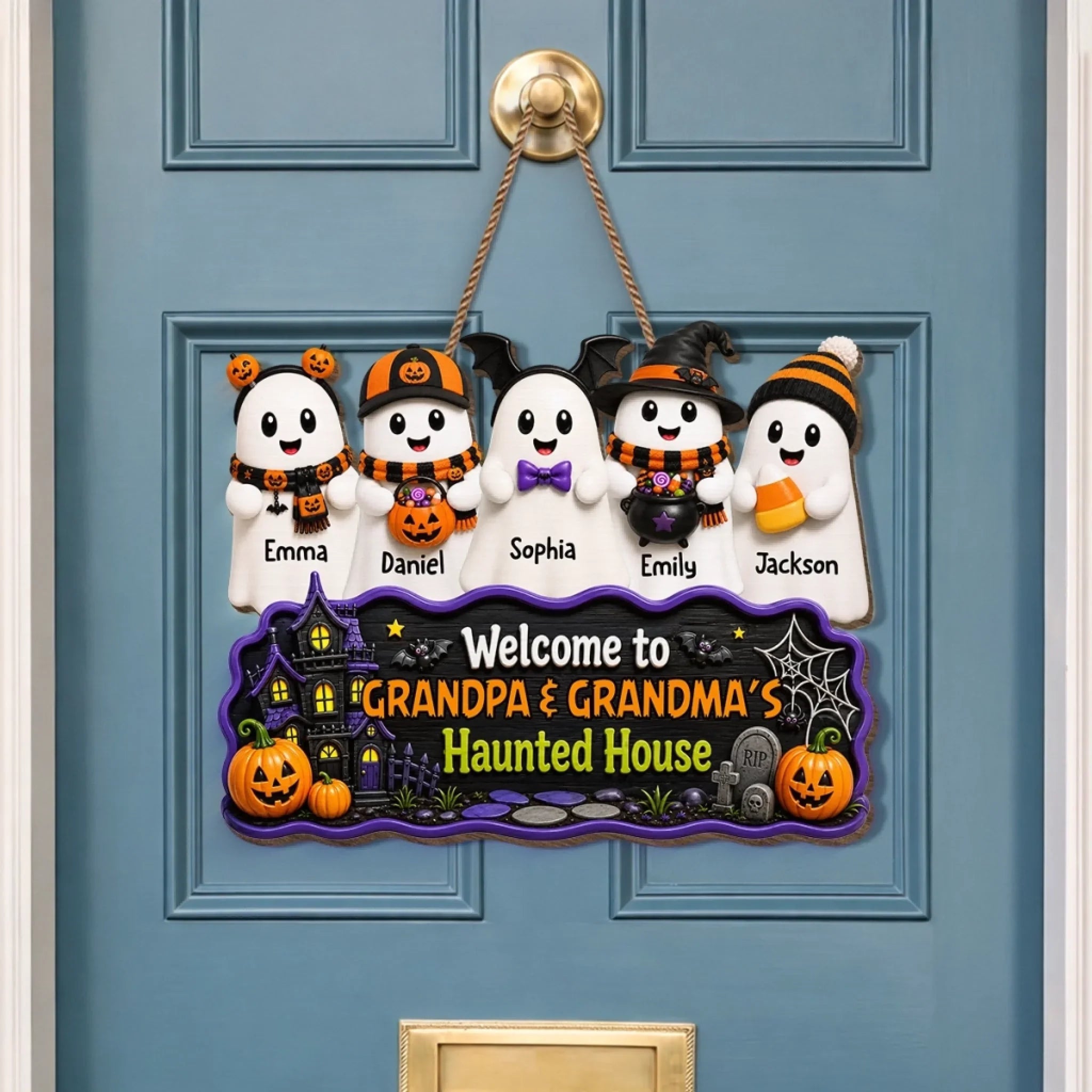 Custom Boo Wood Sign -  Personalized Halloween Decor Birthday Gifts For Mom, Dad, Brother, Sister, Kids - Cuteness in Every Boo