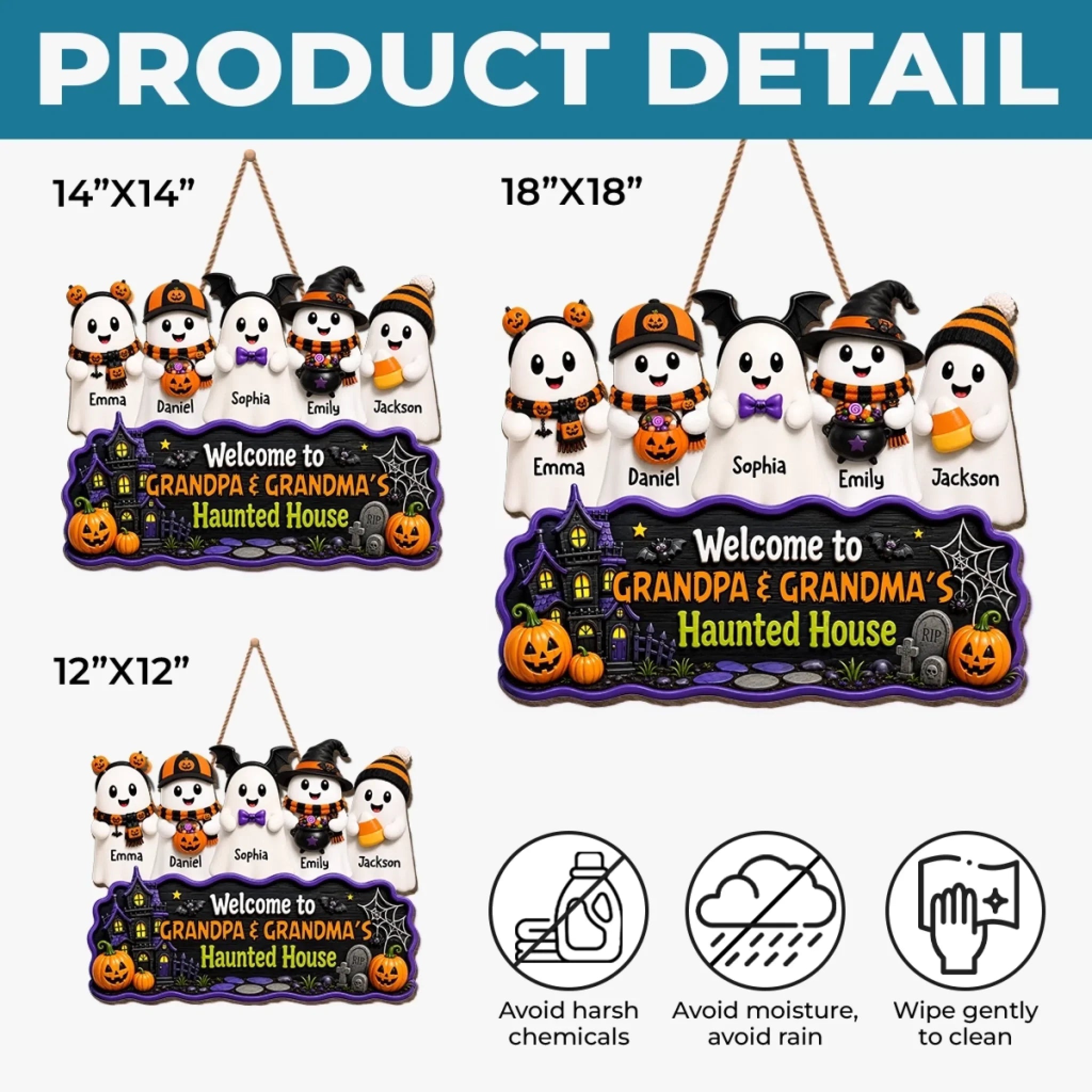 Custom Boo Wood Sign -  Personalized Halloween Decor Birthday Gifts For Mom, Dad, Brother, Sister, Kids - Cuteness in Every Boo