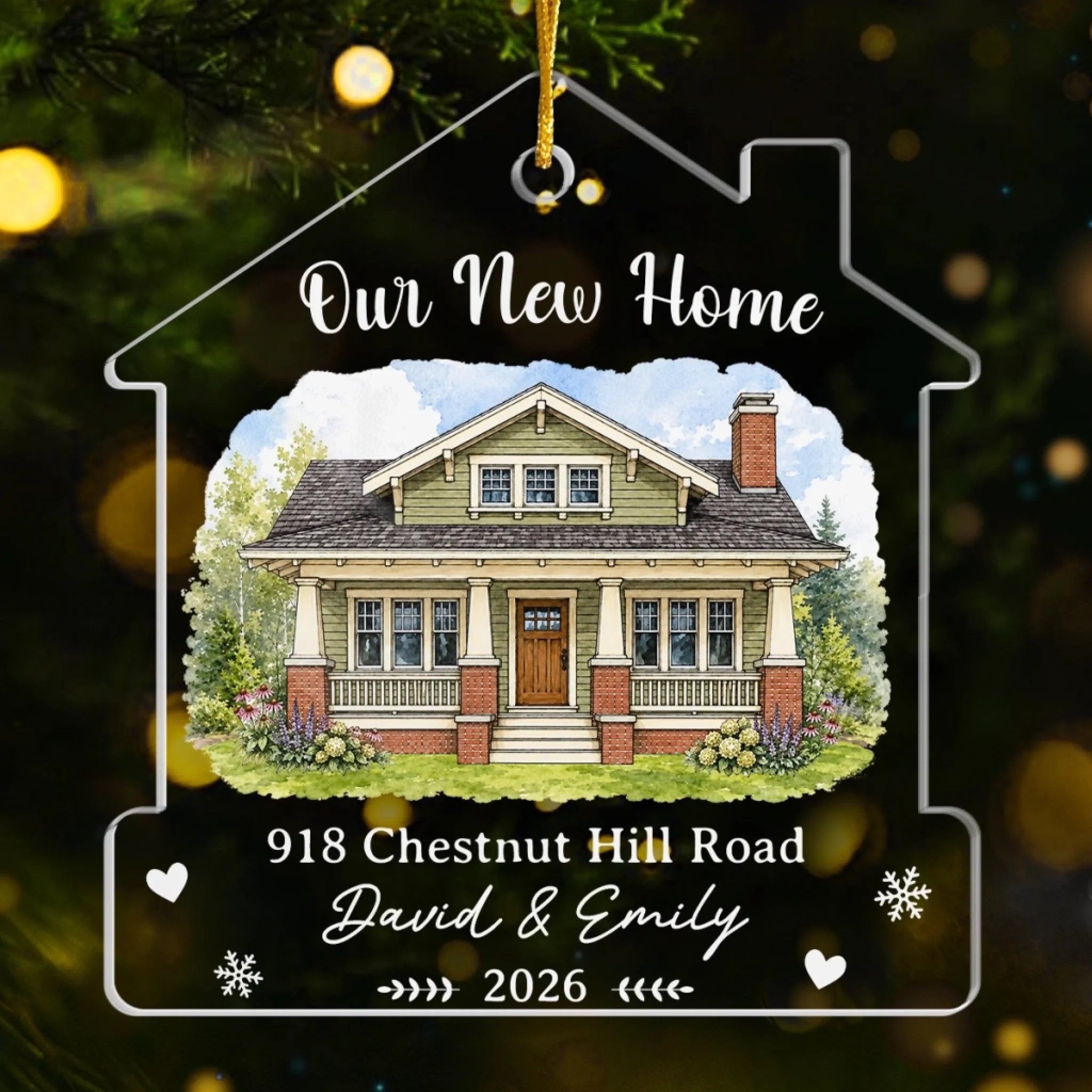 Custom Photo New Home Acrylic Ornament - Personalized Anniversary Christmas Wedding Gifts For Husband And Wife, Him And Her - Home Is Where Our Story Begins