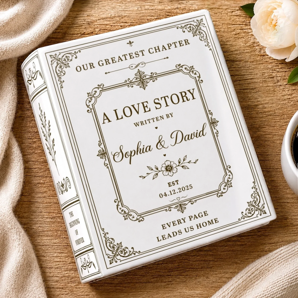 Custom Book Vase - Personalized Anniversary Wedding Gifts For Husband And Wife, Him And Her - Every Page Leads Us Home