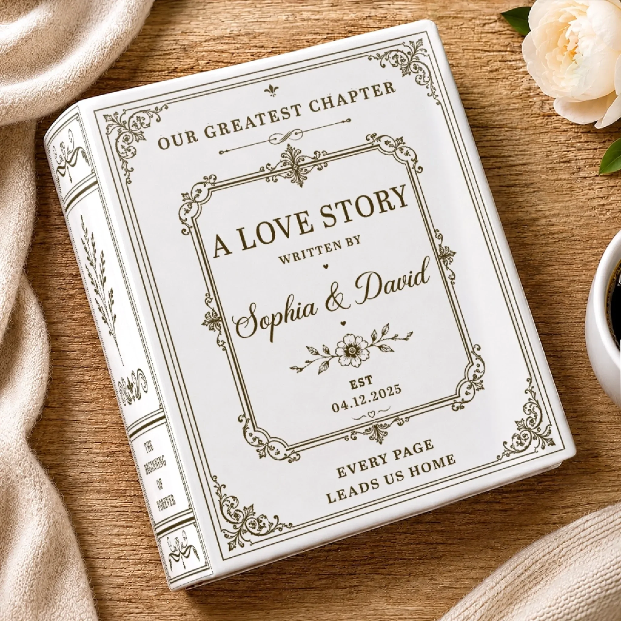 Custom Book Vase - Personalized Anniversary Wedding Gifts For Husband And Wife, Him And Her - Every Page Leads Us Home