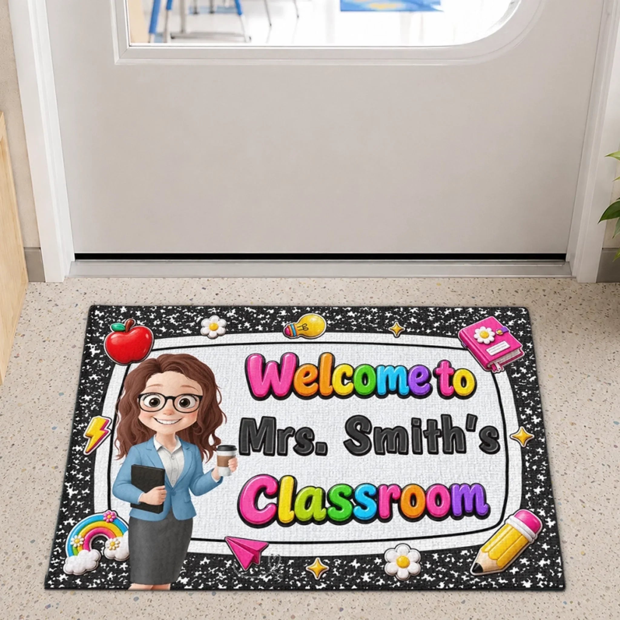 Custom Classroom Decor Decorative Mat - Personalized Back To School Gifts For Teachers - Building Bright Futures