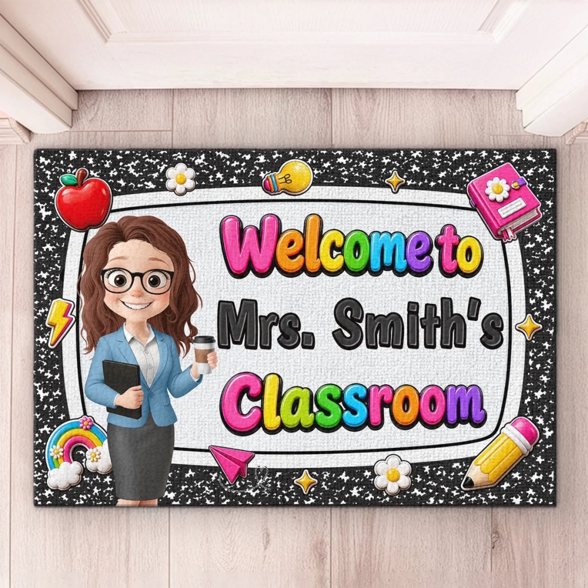 Custom Classroom Decor Decorative Mat - Personalized Back To School Gifts For Teachers - Building Bright Futures