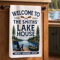 Custom Lake House Kitchen Towel - Personalized Summer Vacation And Travel Gifts For Mom, Dad, Brother, Sister - Life Is Better Lakeside