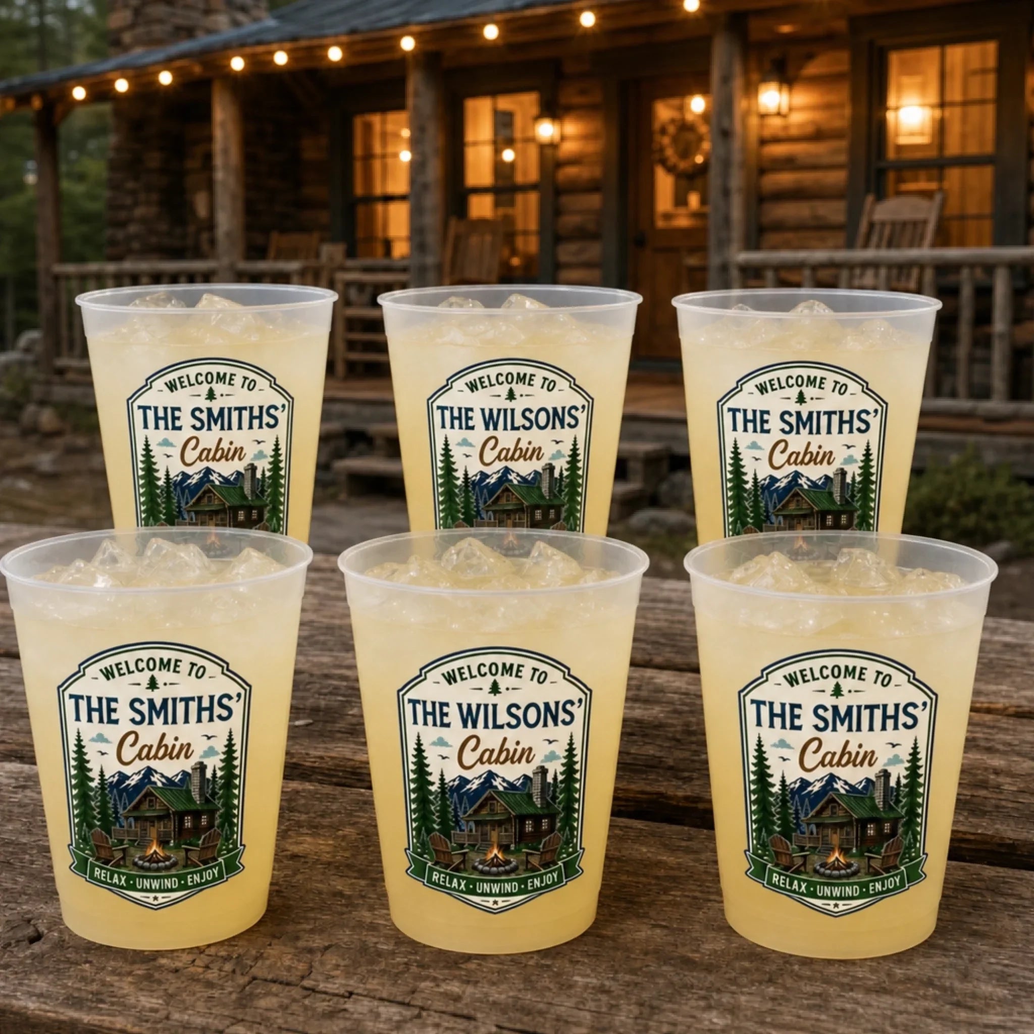 Custom Cabin Party Cups - Personalized Summer Vacation And Travel Gifts For Mom, Dad, Brother, Sister - Cabin Days Forever