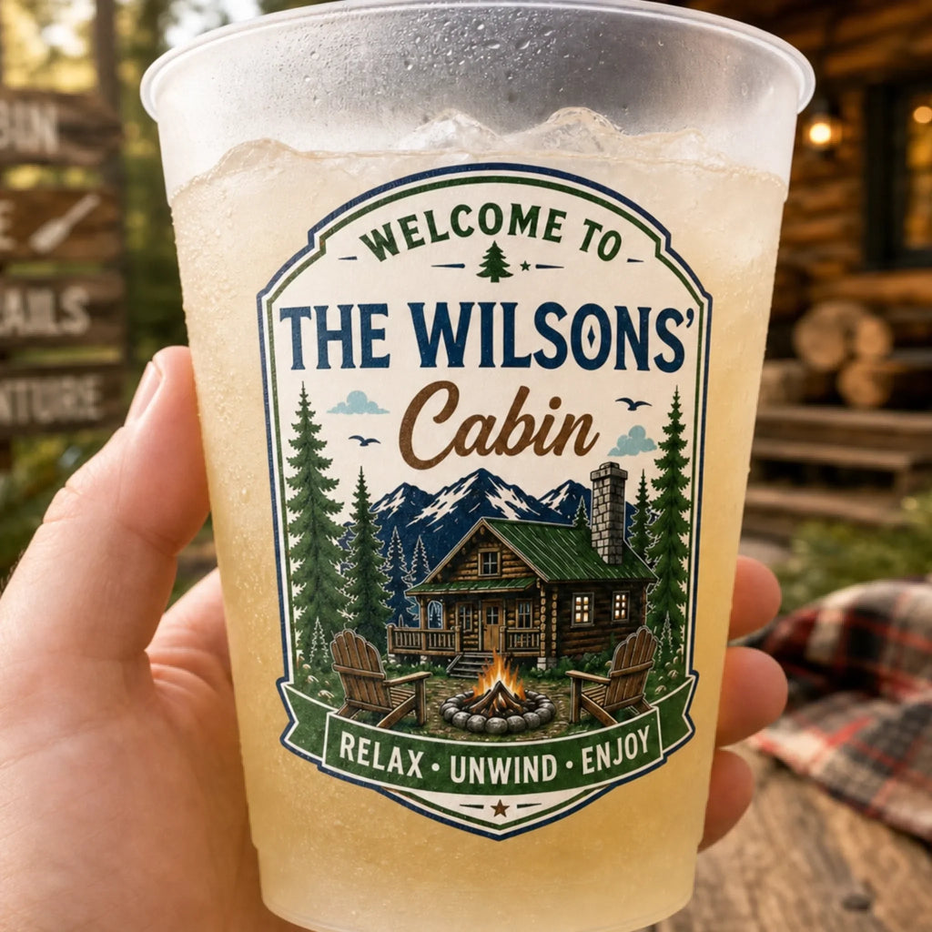 Custom Cabin Party Cups - Personalized Summer Vacation And Travel Gifts For Mom, Dad, Brother, Sister - Cabin Days Forever