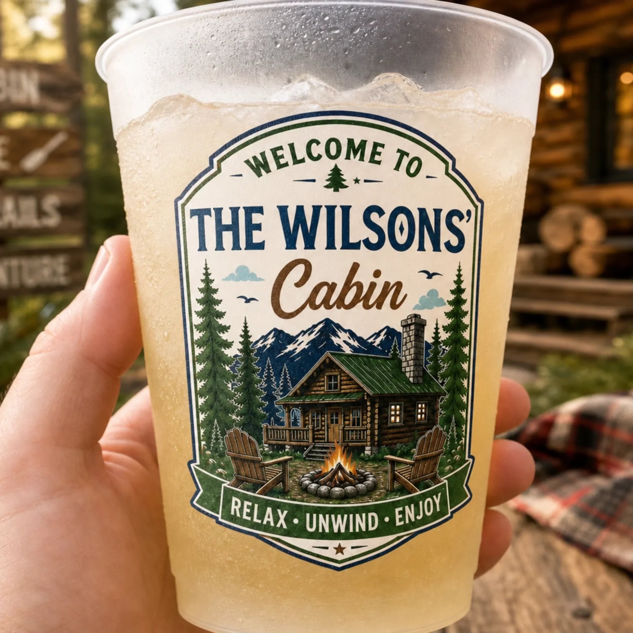 Custom Cabin Party Cups - Personalized Summer Vacation And Travel Gifts For Mom, Dad, Brother, Sister - Cabin Days Forever