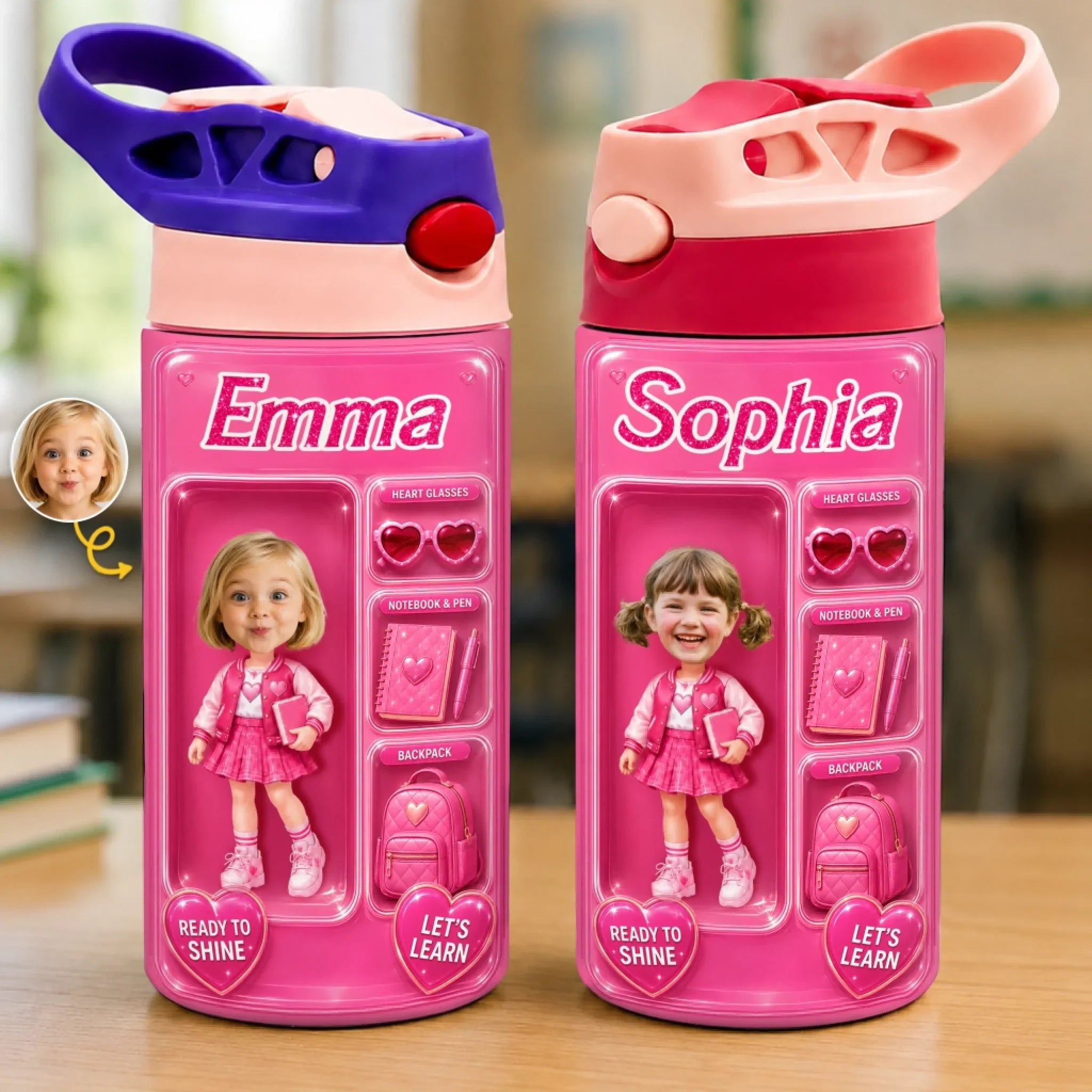 Custom Photo Kids Insulated Water Bottle - Personalized Back To School Gifts For Kids - Little Adventure Awaits