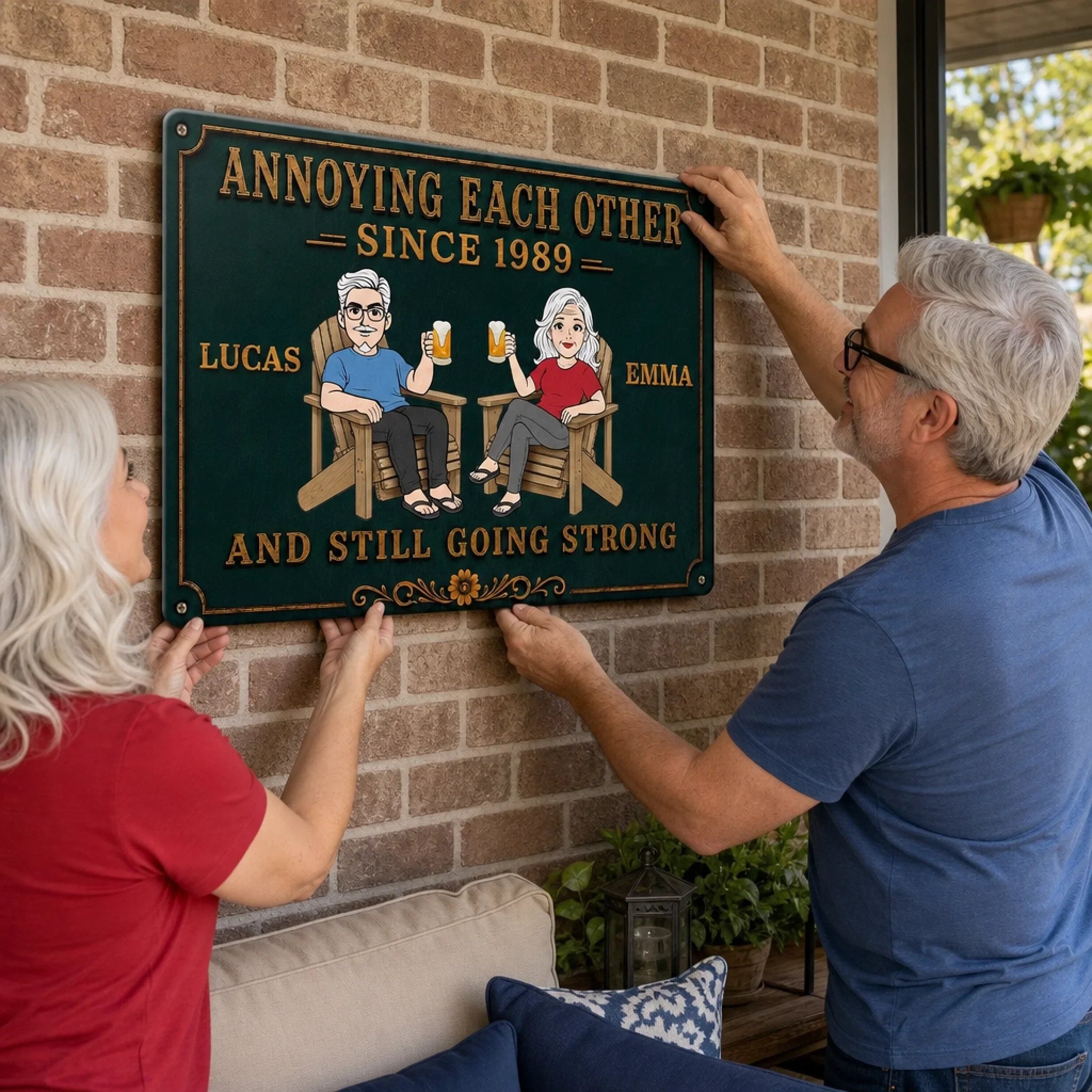Custom Home Decor Metal Sign - Personalized  Anniversary Wedding Gifts For Husband And Wife, Him And Her - Crazy Love That Lasts Forever