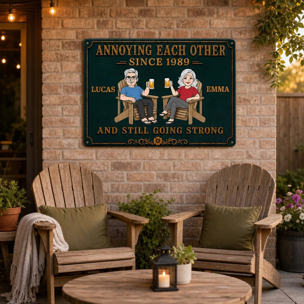 Custom Home Decor Metal Sign - Personalized  Anniversary Wedding Gifts For Husband And Wife, Him And Her - Crazy Love That Lasts Forever