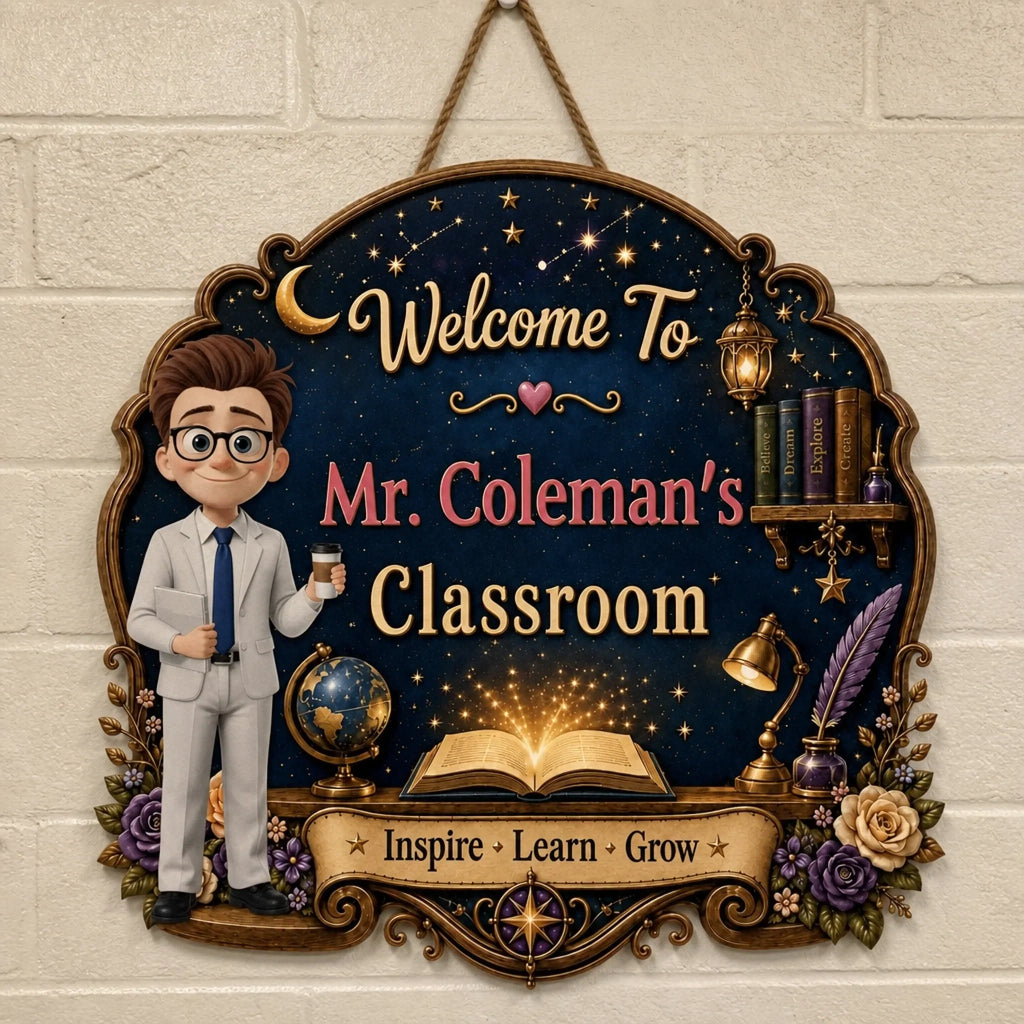 Custom Classroom Decor Wood Sign - Personalized Back To School Gifts For Teachers - Best Teacher, Best Classroom Ever