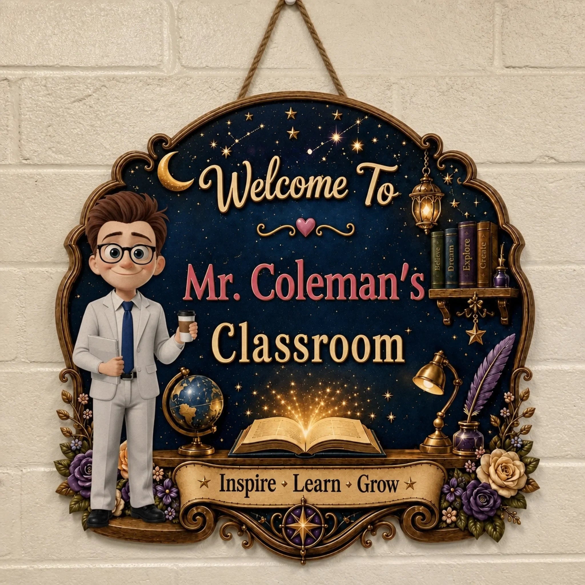 Custom Classroom Decor Wood Sign - Personalized Back To School Gifts For Teachers - Best Teacher, Best Classroom Ever