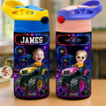 Custom Photo Kids Insulated Water Bottle - Personalized Back To School Gifts For Kids - Full Speed Ahead Big Energy