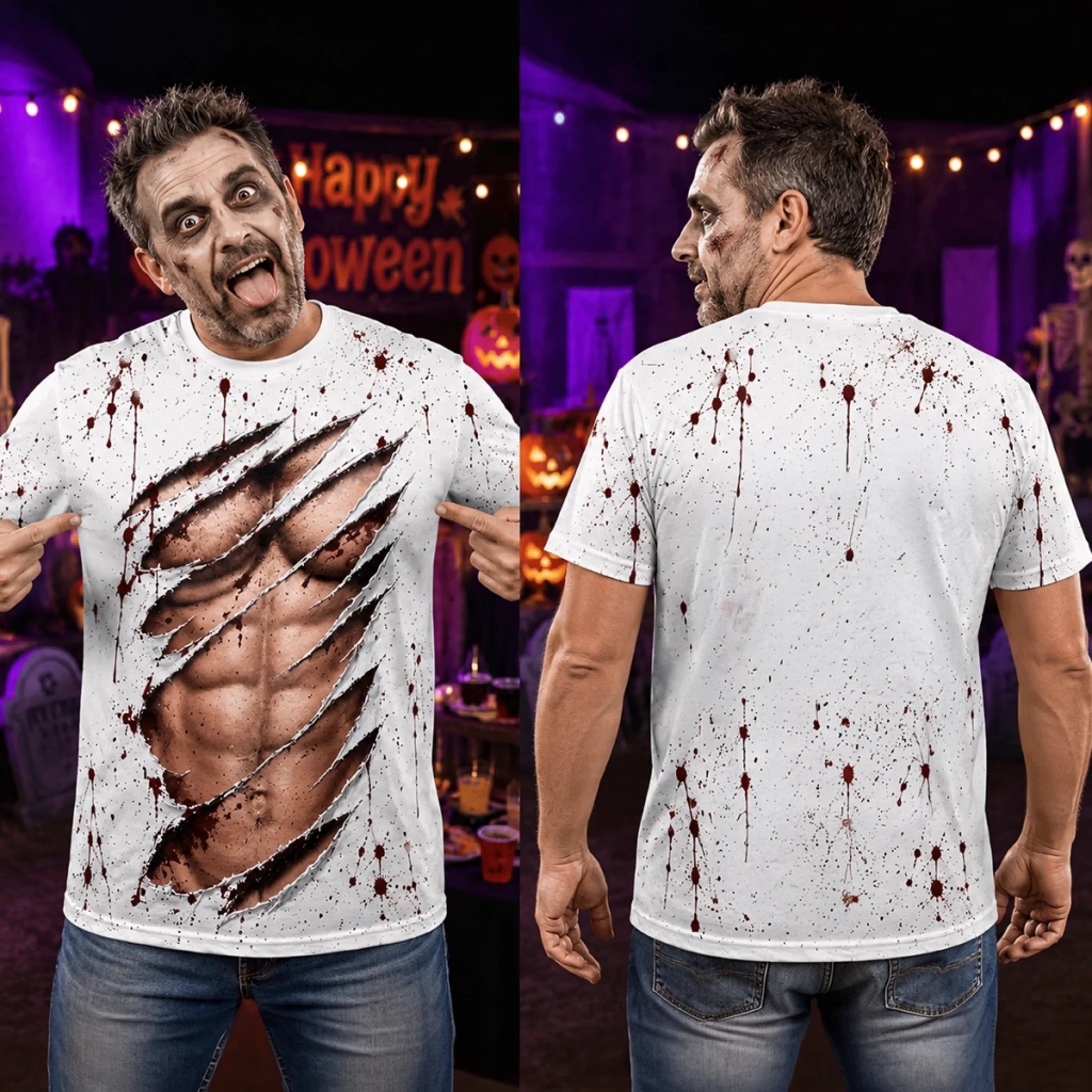 Custom Zoombie T-shirt - Personalized Halloween Birthday Gifts For Husband, Son, Grandson, Brother, Grandpa, Dad, Yourself - Monster On Party Mode