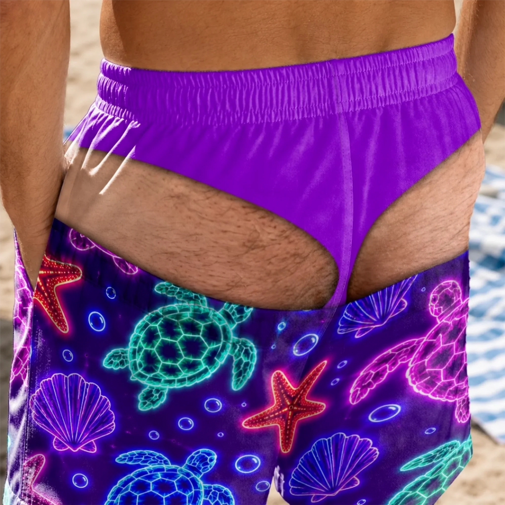 Custom Funny Men Swim Trunks - Personalized Birthday Gifts For Husband, Son, Grandson, Brother, Grandpa, Dad, Yourself - Best View From Behind