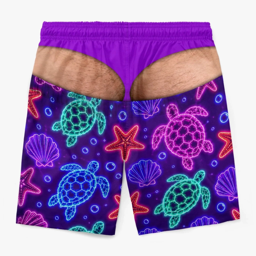 Custom Funny Men Swim Trunks - Personalized Birthday Gifts For Husband, Son, Grandson, Brother, Grandpa, Dad, Yourself - Best View From Behind